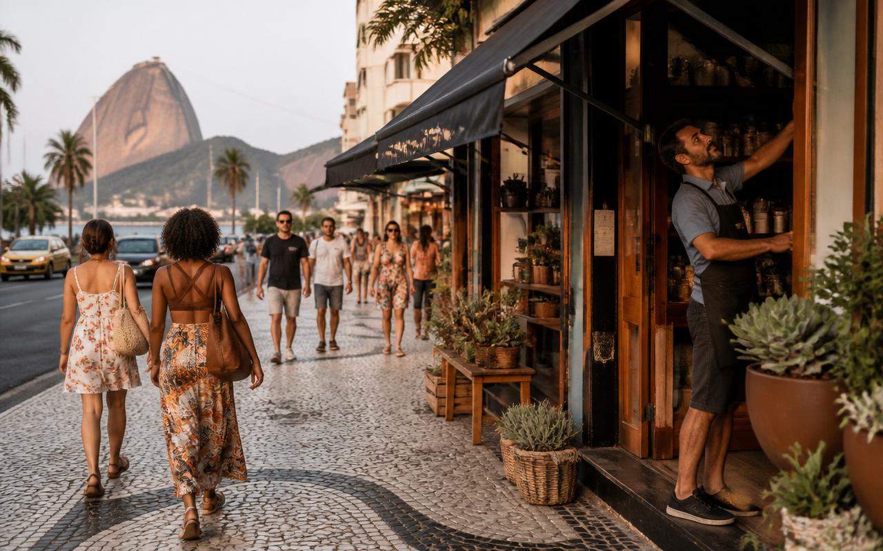 Rua comercial no Rio