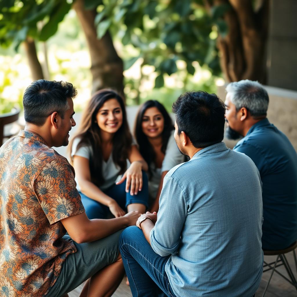 Pessoas em roda de conversa cooperativa